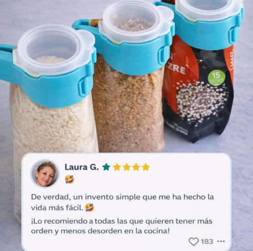 3 Selladores con tapa Porcionadora